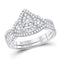 10kt White Gold Women's Diamond Teardrop Bridal or Engagement Ring Band Set 1/2 Cttw-Gold & Diamond Wedding Jewelry-JadeMoghul Inc.