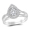 10kt White Gold Womens Diamond Teardrop Cluster Bridal Wedding Engagement Ring Band Set 1/3 Cttw-Gold & Diamond Wedding Ring Sets-5-JadeMoghul Inc.