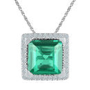 10kt White Gold Women's Emerald Solitaire Stackable Ring-Gold & Diamond Pendants & Necklaces-JadeMoghul Inc.