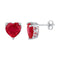 10kt White Gold Womens Heart Lab-Created Ruby Heart Stud Earrings 7.00 Cttw-Gold & Diamond Earrings-JadeMoghul Inc.