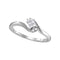 10kt White Gold Women's Princess Diamond Cluster Promise Bridal Ring 1/10 Cttw - FREE Shipping (US/CAN)-Gold & Diamond Promise Rings-5-JadeMoghul Inc.