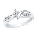 10kt White Gold Women's Princess Diamond Solitaire Bridal Wedding Engagement Ring 1/5 Cttw - FREE Shipping (US/CAN)-Gold & Diamond Engagement & Anniversary Rings-5-JadeMoghul Inc.