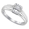 10kt White Gold Womens Princess Diamond Solitaire Bridal Wedding Engagement Ring 1/5 Cttw-Gold & Diamond Engagement & Anniversary Rings-6.5-JadeMoghul Inc.