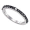 10kt White Gold Womens Round Black Color Enhanced Diamond Band Ring 1/2 Cttw - FREE Shipping (US/CAN)-Gold & Diamond Bands-5-JadeMoghul Inc.