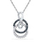 10kt White Gold Women's Round Black Color Enhanced Diamond Double Circle Pendant 1-5 Cttw - FREE Shipping (US/CAN)-Pendants And Necklaces-JadeMoghul Inc.