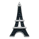 10kt White Gold Women's Round Black Color Enhanced Diamond Eiffel Tower France Pendant 1-3 Cttw - FREE Shipping (US/CAN)-Gold & Diamond Pendants & Necklaces-JadeMoghul Inc.