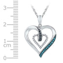 10kt White Gold Women's Round Black Color Enhanced Diamond Heart Pendant 1-6 Cttw - FREE Shipping (US/CAN)-Gold & Diamond Pendants & Necklaces-JadeMoghul Inc.