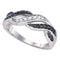 10kt White Gold Women's Round Black Color Enhanced Diamond Infinity Weave Band 1/4 Cttw - FREE Shipping (US/CAN)-Gold & Diamond Bands-5-JadeMoghul Inc.