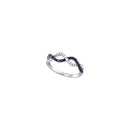 10kt White Gold Women's Round Black Color Enhanced Diamond Woven Band Ring 3/8 Cttw - FREE Shipping (US/CAN)-Gold & Diamond Bands-5-JadeMoghul Inc.