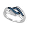 10kt White Gold Women's Round Blue Color Enhanced Diamond Band Ring 1/4 Cttw - FREE Shipping (US/CAN)-Gold & Diamond Bands-5-JadeMoghul Inc.