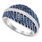 10kt White Gold Women's Round Blue Color Enhanced Diamond Milgrain Cocktail Ring 3/8 Cttw - FREE Shipping (US/CAN)-Gold & Diamond Bands-5-JadeMoghul Inc.