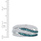 10kt White Gold Women's Round Blue Color Enhanced Diamond Striped Band Ring 1/3 Cttw - FREE Shipping (US/CAN)-Gold & Diamond Fashion Rings-5-JadeMoghul Inc.