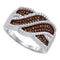 10kt White Gold Women's Round Cognac-brown Color Enhanced Diamond Crossover Band 1/3 Cttw - FREE Shipping (US/CAN)-Gold & Diamond Bands-5-JadeMoghul Inc.