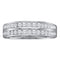 10kt White Gold Women's Round Diamond 2-Row Fashion Band Ring 1/4 Cttw - FREE Shipping (US/CAN)-Gold & Diamond Bands-5.5-JadeMoghul Inc.