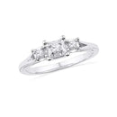 10kt White Gold Women's Round Diamond 3-stone Bridal Wedding Engagement Ring 1/10 Cttw - FREE Shipping (US/CAN)-Gold & Diamond Engagement & Anniversary Rings-6-JadeMoghul Inc.