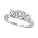 10kt White Gold Women's Round Diamond 3-stone Bridal Wedding Engagement Ring 1/2 Cttw - FREE Shipping (US/CAN)-Gold & Diamond Engagement & Anniversary Rings-7.5-JadeMoghul Inc.