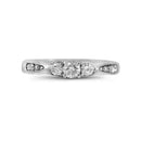 10kt White Gold Women's Round Diamond 3-stone Bridal Wedding Engagement Ring 3/8 Cttw - FREE Shipping (US/CAN)-Gold & Diamond Engagement & Anniversary Rings-5-JadeMoghul Inc.