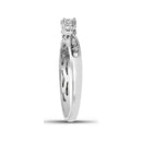 10kt White Gold Women's Round Diamond 3-stone Bridal Wedding Engagement Ring 3/8 Cttw - FREE Shipping (US/CAN)-Gold & Diamond Engagement & Anniversary Rings-5-JadeMoghul Inc.