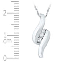 10kt White Gold Women's Round Diamond 3-stone Pendant 1-6 Cttw - FREE Shipping (US/CAN)-Gold & Diamond Pendants & Necklaces-JadeMoghul Inc.