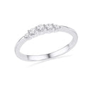 10kt White Gold Women's Round Diamond 5-stone Bridal Wedding Engagement Ring 1/4 Cttw - FREE Shipping (US/CAN)-Gold & Diamond Engagement & Anniversary Rings-5-JadeMoghul Inc.