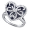 10kt White Gold Women's Round Diamond Black Rhodium Heart Ring 1/2 Cttw - FREE Shipping (US/CAN)-Gold & Diamond Heart Rings-5-JadeMoghul Inc.