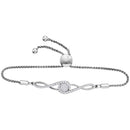 10kt White Gold Women's Round Diamond Bolo Bracelet 1-2 Cttw - FREE Shipping (US/CAN)-Gold & Diamond Bracelets-JadeMoghul Inc.
