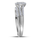 10kt White Gold Women's Round Diamond Bridal Wedding Engagement Ring Band Set 1/2 Cttw - FREE Shipping (US/CAN)-Wedding Jewelry-5-JadeMoghul Inc.
