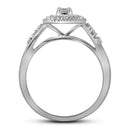 10kt White Gold Women's Round Diamond Bridal Wedding Engagement Ring Band Set 1/3 Cttw - FREE Shipping (US/CAN)-Gold & Diamond Wedding Ring Sets-5-JadeMoghul Inc.