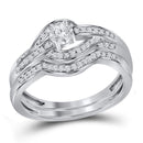 10kt White Gold Women's Round Diamond Bridal Wedding Engagement Ring Band Set 1/3 Cttw - FREE Shipping (US/CAN)-Wedding Jewelry-6-JadeMoghul Inc.