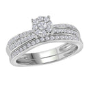 10kt White Gold Women's Round Diamond Bridal Wedding Engagement Ring Band Set 3/8 Cttw - FREE Shipping (US/CAN)-Wedding Jewelry-5-JadeMoghul Inc.