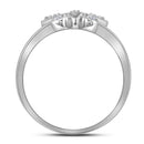 10kt White Gold Women's Round Diamond Butterfly Bug Cluster Ring 1/10 Cttw - FREE Shipping (US/CAN)-Gold & Diamond Rings-5-JadeMoghul Inc.