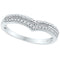 10kt White Gold Womens Round Diamond Chevron Band Ring 1/4 Cttw - FREE Shipping (US/CAN)-Gold & Diamond Bands-5-JadeMoghul Inc.