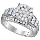 10kt White Gold Women's Round Diamond Cindy's Dream Cluster Bridal Wedding Engagement Ring 1.00 Cttw - FREE Shipping (US/CAN) - Size 6-Gold & Diamond Engagement & Anniversary Rings-JadeMoghul Inc.