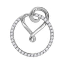 10kt White Gold Women's Round Diamond Circle Heart Love Pendant 1-3 Cttw - FREE Shipping (US/CAN)-Gold & Diamond Pendants & Necklaces-JadeMoghul Inc.