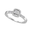 10kt White Gold Women's Round Diamond Cluster Bridal Wedding Engagement Ring 1/8 Cttw - FREE Shipping (US/CAN)-Gold & Diamond Engagement & Anniversary Rings-5-JadeMoghul Inc.
