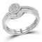 10kt White Gold Womens Round Diamond Cluster Bridal Wedding Engagement Ring Band Set 1-4 Cttw-Gold & Diamond Wedding Ring Sets-JadeMoghul Inc.