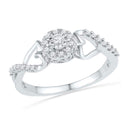 10kt White Gold Women's Round Diamond Cluster Heart Promise Bridal Ring 1/6 Cttw - FREE Shipping (US/CAN)-Gold & Diamond Promise Rings-5-JadeMoghul Inc.