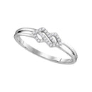 10kt White Gold Women's Round Diamond Cluster Ring 1/12 Cttw - FREE Shipping (US/CAN)-Gold & Diamond Fashion Rings-5-JadeMoghul Inc.