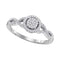 10kt White Gold Womens Round Diamond Cluster Twist Bridal Wedding Engagement Ring 1-5 Cttw-Gold & Diamond Engagement & Anniversary Rings-JadeMoghul Inc.