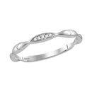 10kt White Gold Womens Round Diamond Contour Stackable Band Ring .02 Cttw-Gold & Diamond Rings-8-JadeMoghul Inc.