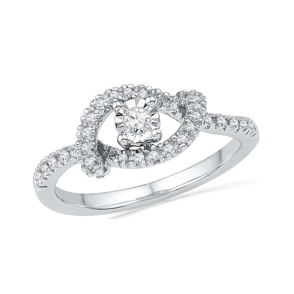 10kt White Gold Women's Round Diamond Cradle Solitaire Promise Bridal Ring 1-4 Cttw - FREE Shipping (US/CAN)-Gold & Diamond Promise Rings-JadeMoghul Inc.