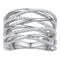 10kt White Gold Women's Round Diamond Crossover Open Strand Band 1-4 Cttw - FREE Shipping (US/CAN)-Gold & Diamond Bands-JadeMoghul Inc.