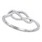 10kt White Gold Womens Round Diamond Crossover Strand Ring 1/10 Cttw - FREE Shipping (US/CAN)-Gold & Diamond Fashion Rings-5-JadeMoghul Inc.