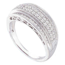 10kt White Gold Women's Round Diamond Domed Band Ring 3/8 Cttw - FREE Shipping (US/CAN)-Rings And Bands-8-JadeMoghul Inc.