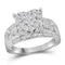 10kt White Gold Womens Round Diamond Heart Bridal Wedding Engagement Ring 1.00 Cttw-Gold & Diamond Engagement & Anniversary Rings-7-JadeMoghul Inc.