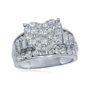 10kt White Gold Women's Round Diamond Heart Cluster Bridal Wedding Engagement Ring 2.00 Cttw - FREE Shipping (US/CAN)-Gold & Diamond Engagement & Anniversary Rings-6-JadeMoghul Inc.
