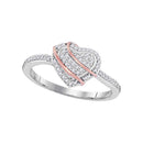10kt White Gold Women's Round Diamond Heart Cluster Ring 1/6 Cttw - FREE Shipping (US/CAN)-Gold & Diamond Heart Rings-5-JadeMoghul Inc.