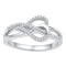 10kt White Gold Women's Round Diamond Heart Infinity Ring 1/6 Cttw - FREE Shipping (US/CAN)-Gold & Diamond Heart Rings-5-JadeMoghul Inc.