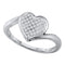 10kt White Gold Women's Round Diamond Heart Love Cluster Ring 1/10 Cttw - FREE Shipping (US/CAN)-Gold & Diamond Heart Rings-5-JadeMoghul Inc.