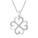 10kt White Gold Women's Round Diamond Heart Love Pendant 1-5 Cttw - FREE Shipping (US/CAN)-Gold & Diamond Pendants & Necklaces-JadeMoghul Inc.